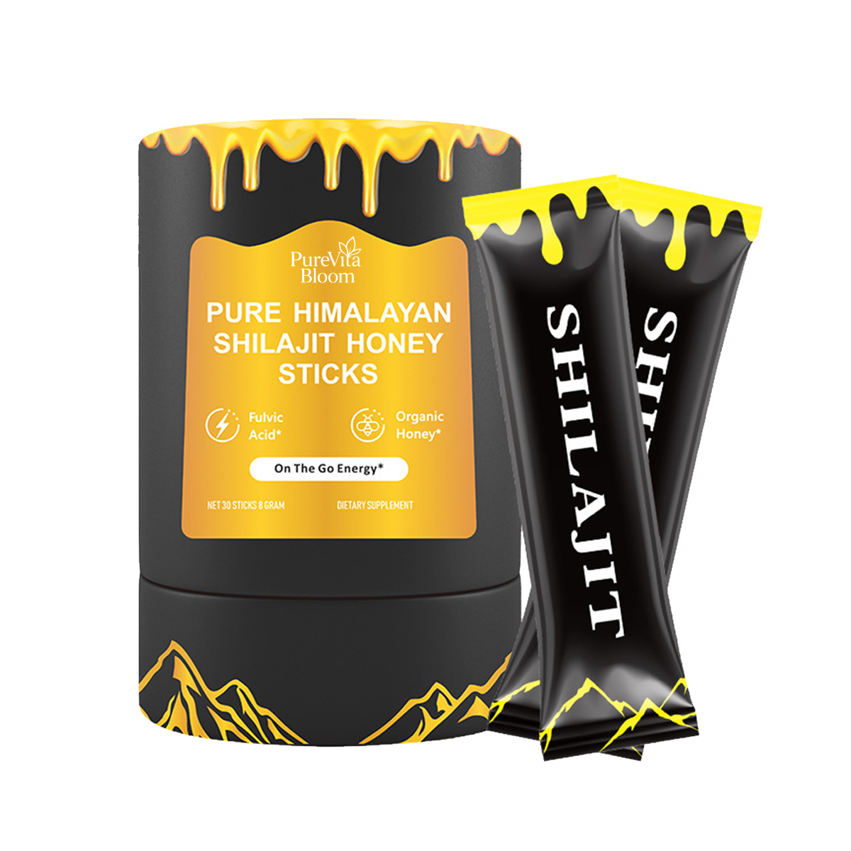 PureVitaBloom shilajit honey Sticks