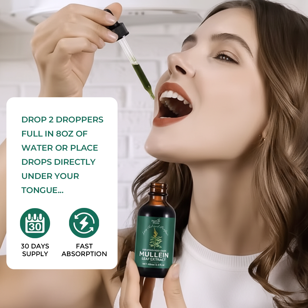 100% Natural Lung Cleanse Detox Mullein Leaf Extract Drops