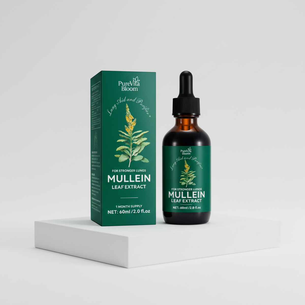 100% Natural Lung Cleanse Detox Mullein Leaf Extract Drops