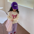 Children's Swedie 2024 Spring Boys and Girls Korean Round Neck Letter Swedie Children's Long Sleeve Loose Top